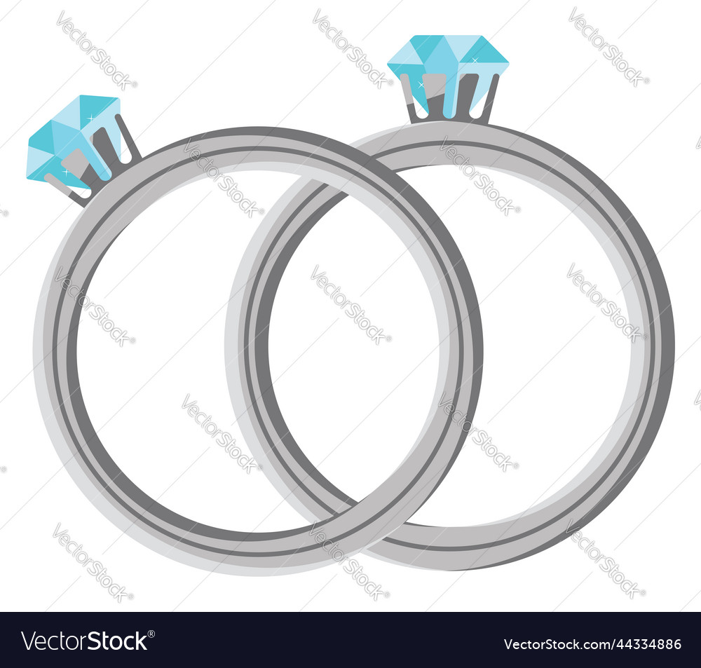 Silver proposal rings on a white background