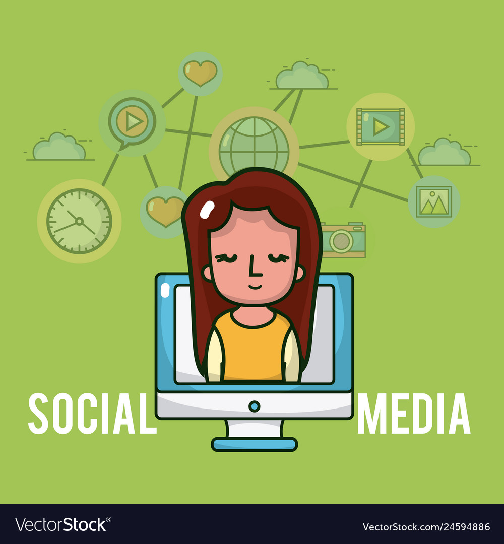 Social media cartoons Royalty Free Vector Image