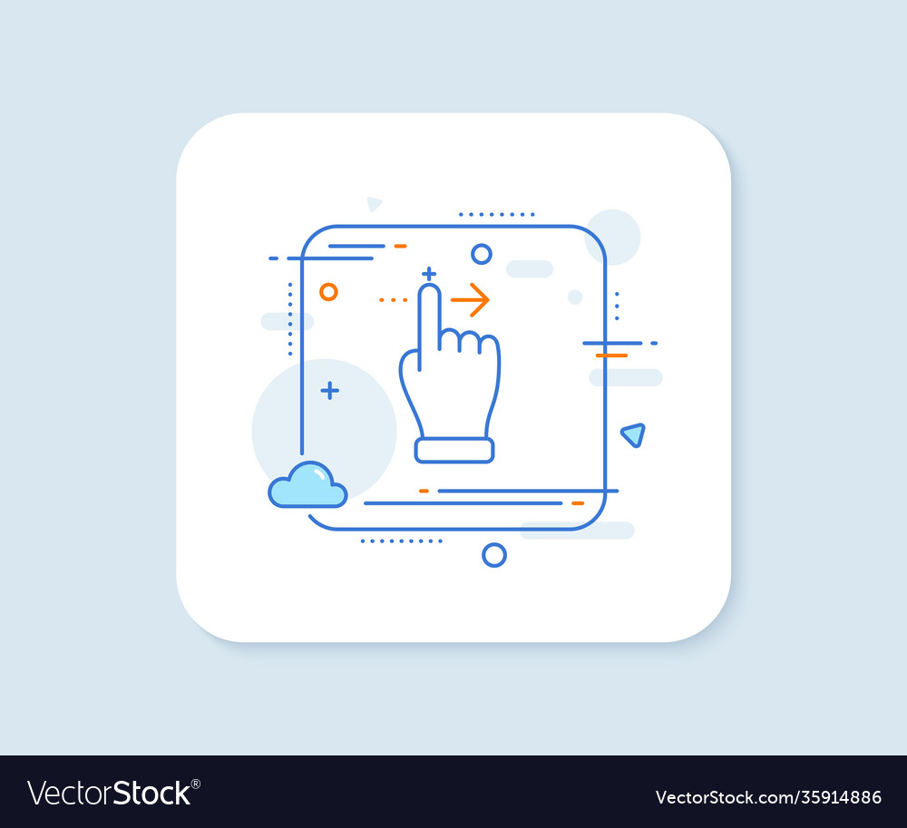 Touchscreen gesture line icon slide right arrow vector image Touchscreen gesture line icon slide right arrow