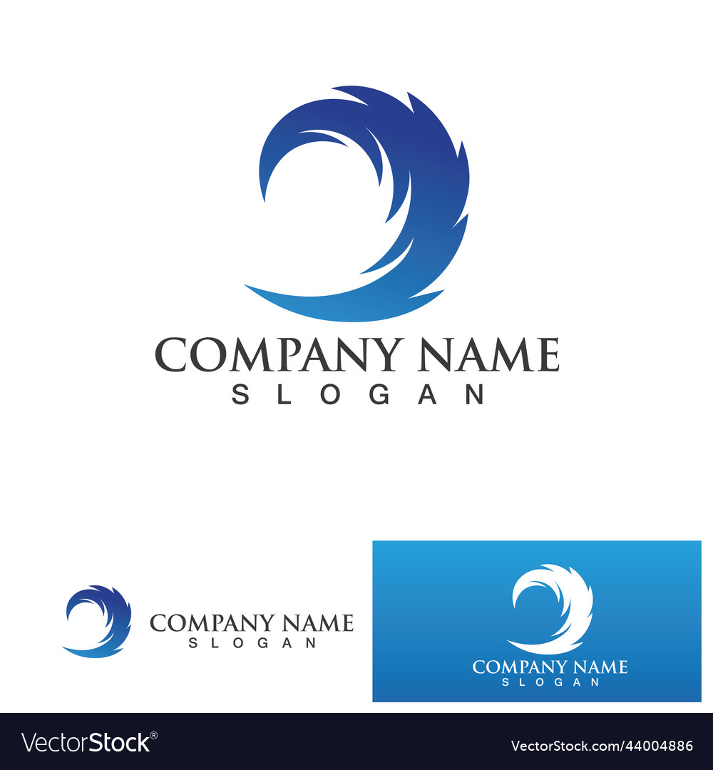 Water wave logo design template Royalty Free Vector Image