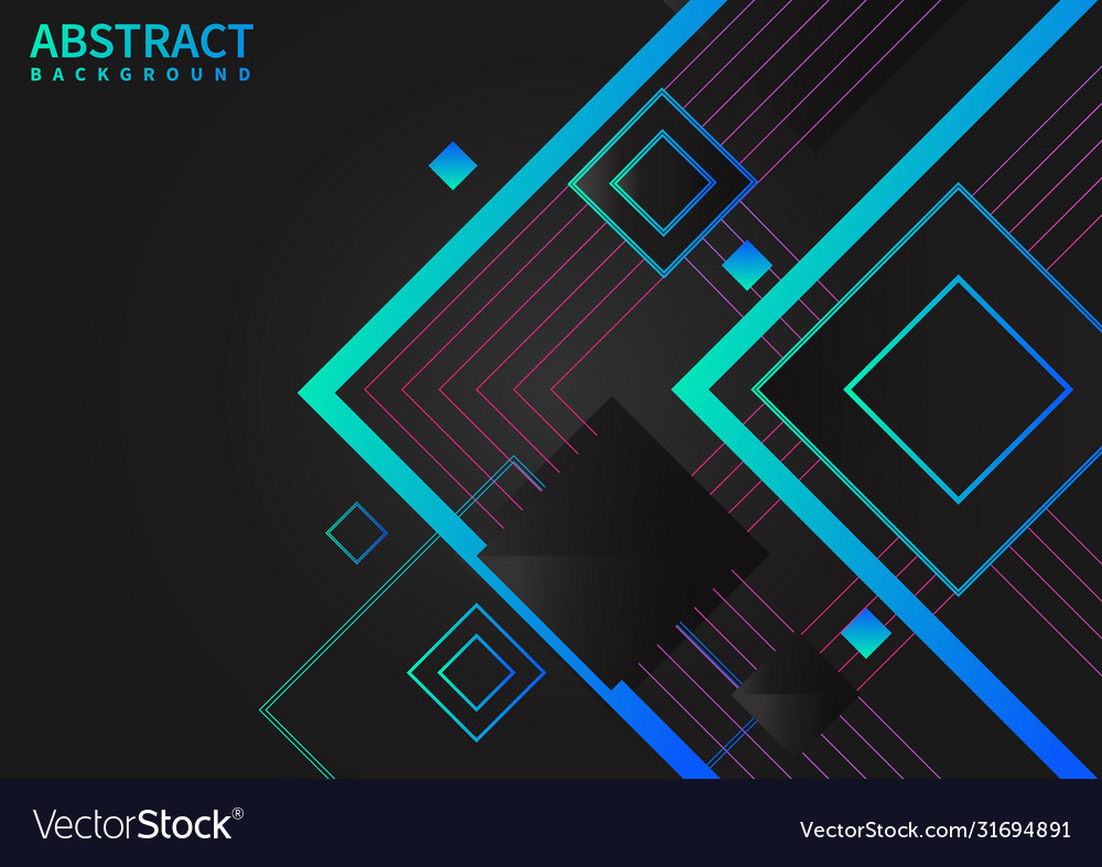 Abstract gradient geometric squares and lines