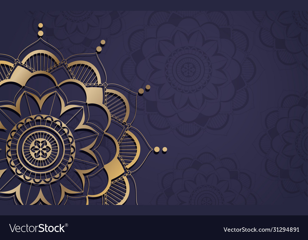 Background template with mandala pattern design Vector Image