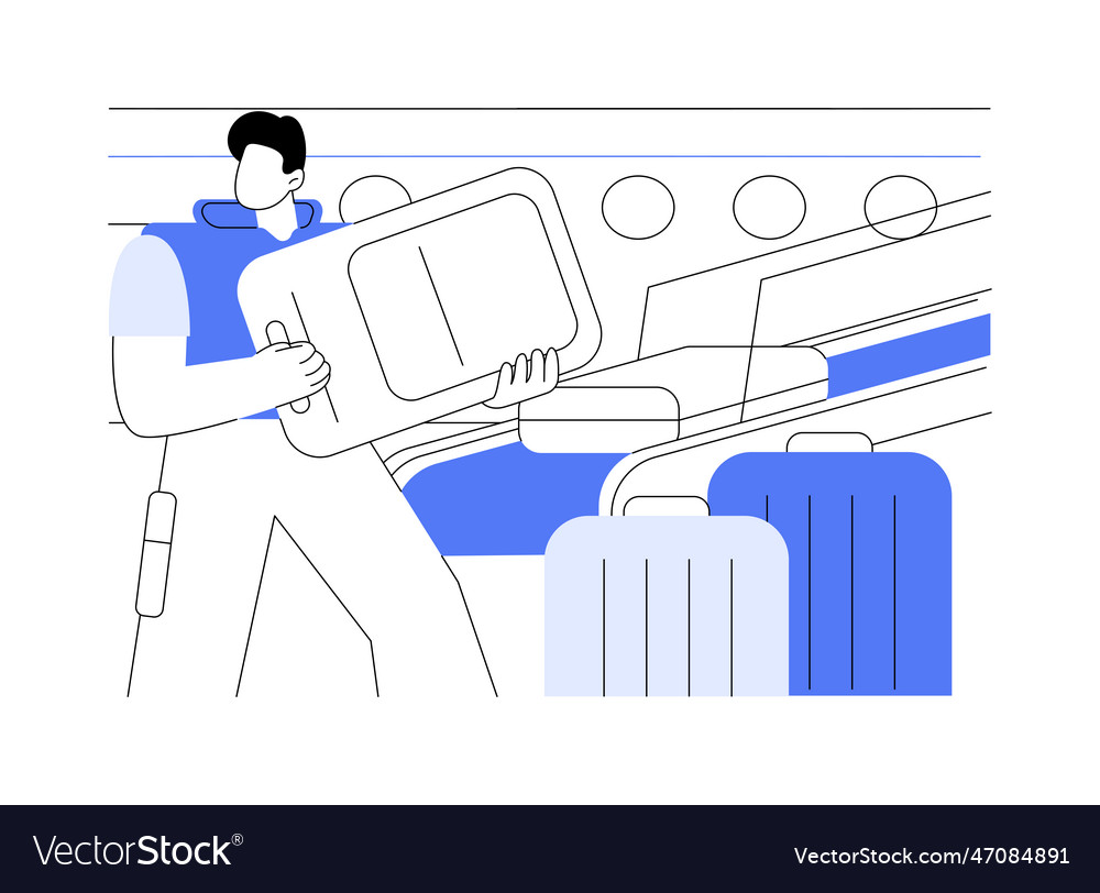 Baggage handling abstract concept vector image Baggage handling abstract concept