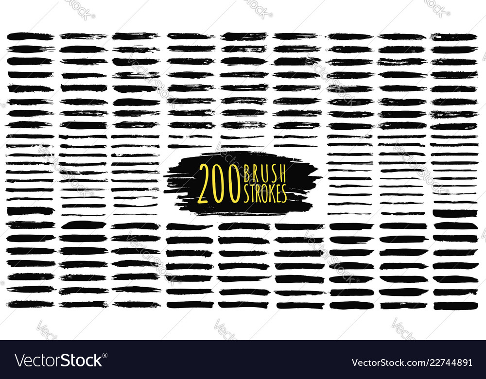 Brush strokes collection hand drawn vector image Brush strokes collection hand drawn