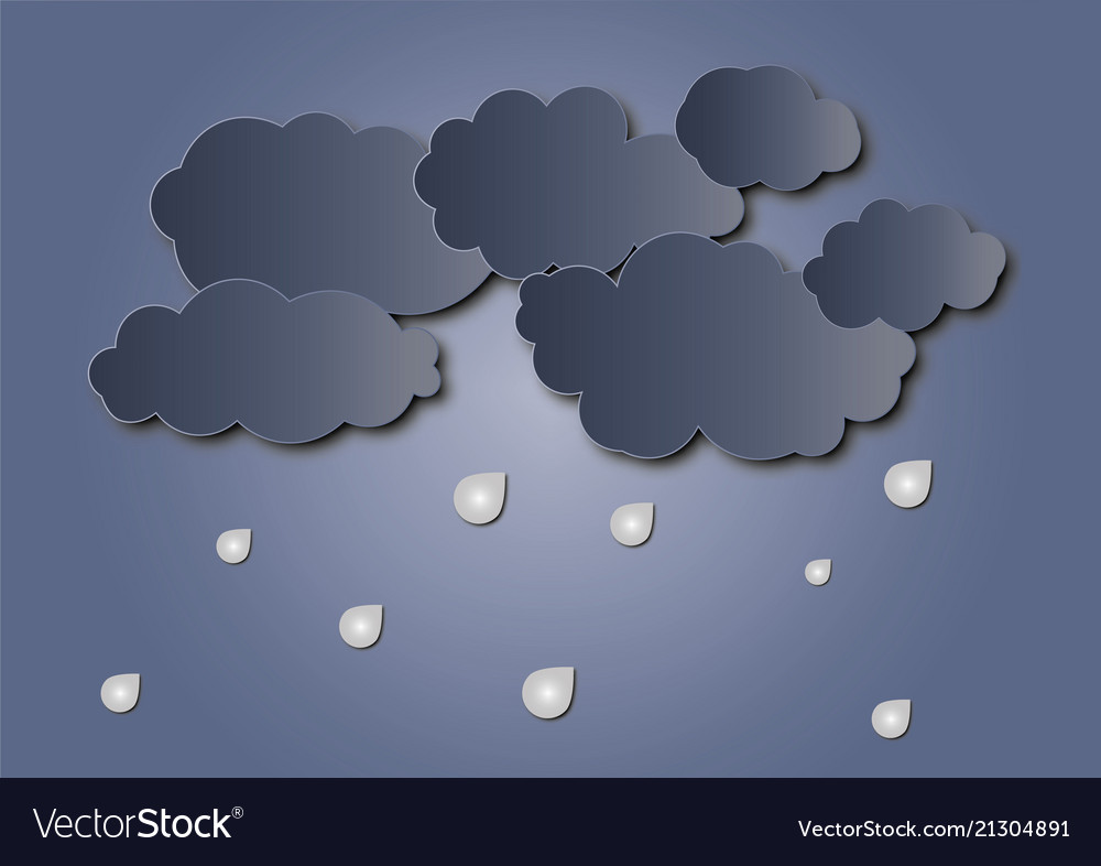 Cloud and rain on dark background