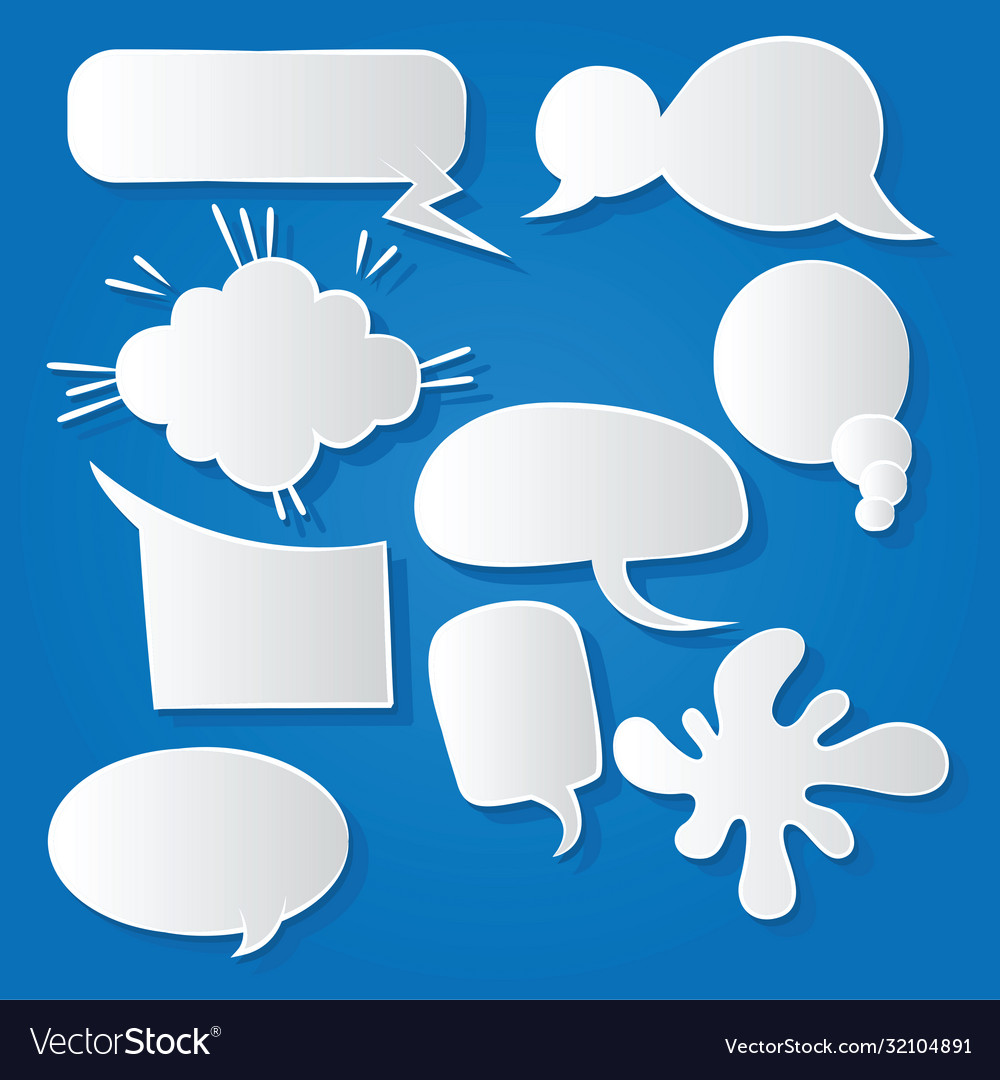 Comic bubble speech balloons cartoon 163 Vector Image