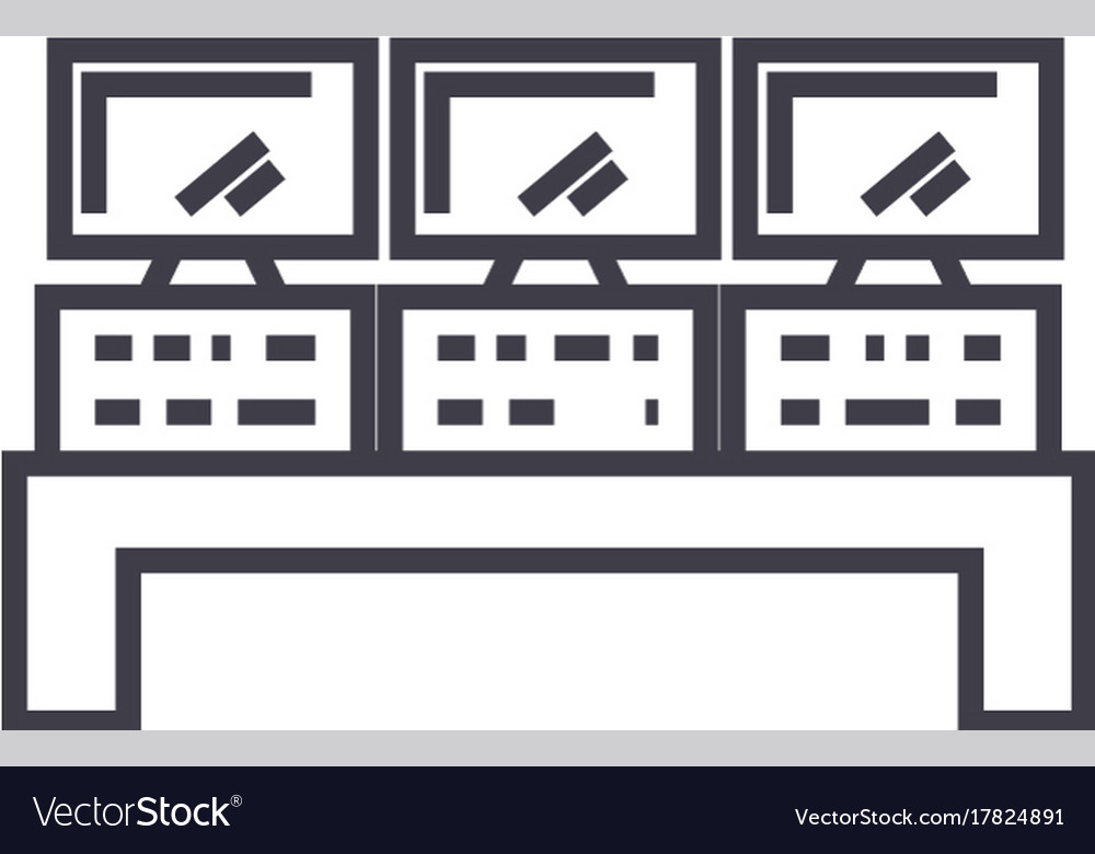 Control system line icon sign Royalty Free Vector Image