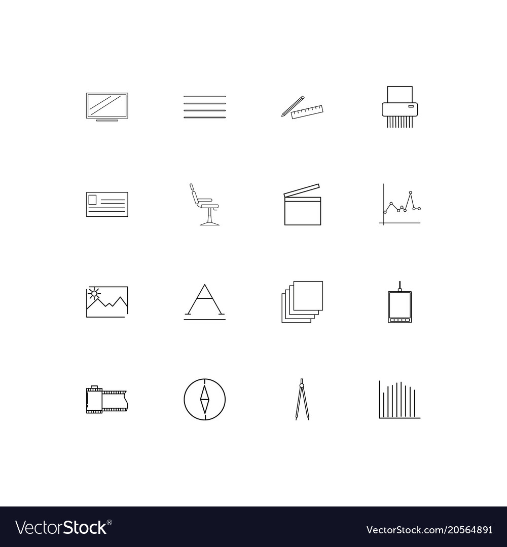 Creative process and design simple linear icons