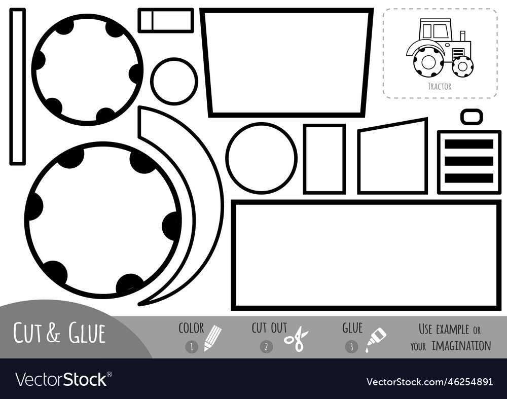 Education paper game tractor use scissors