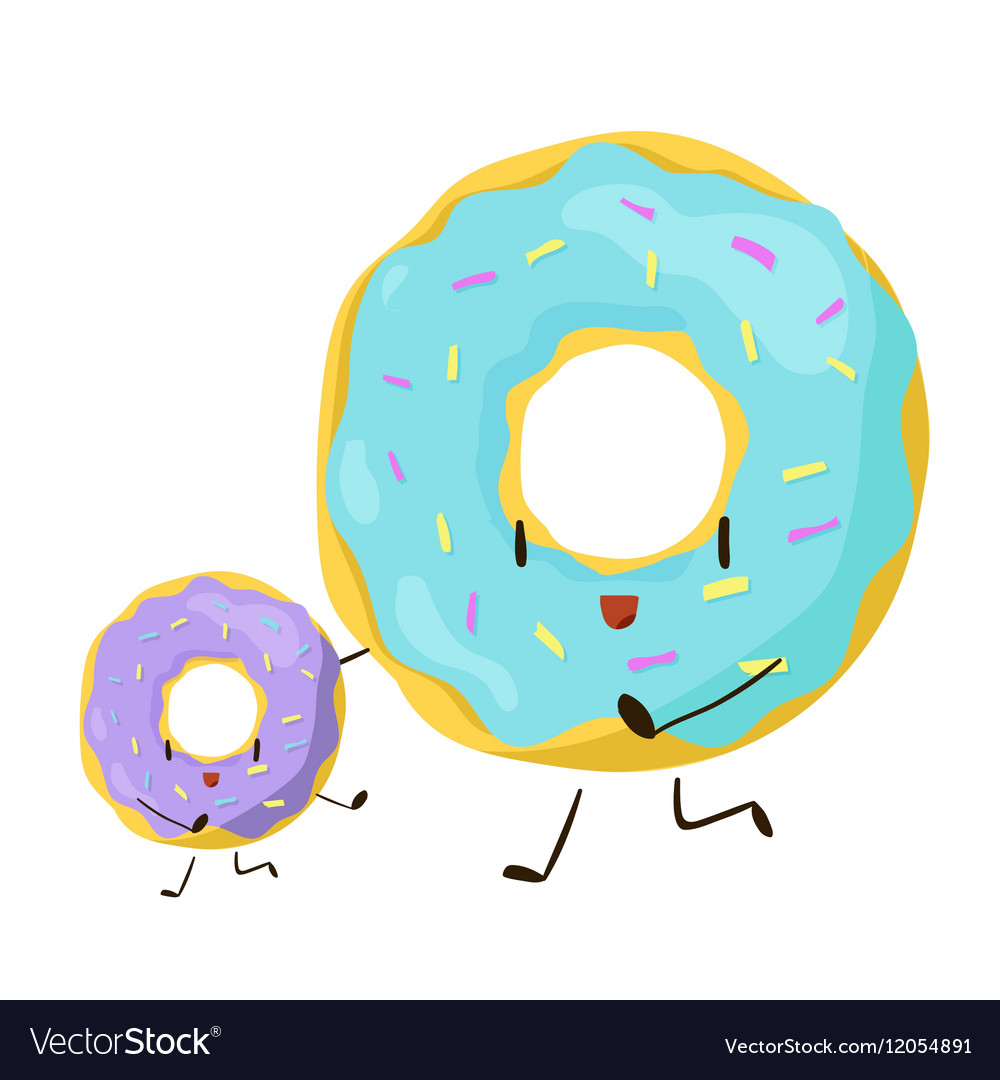 Funny fast food donuts icon Royalty Free Vector Image