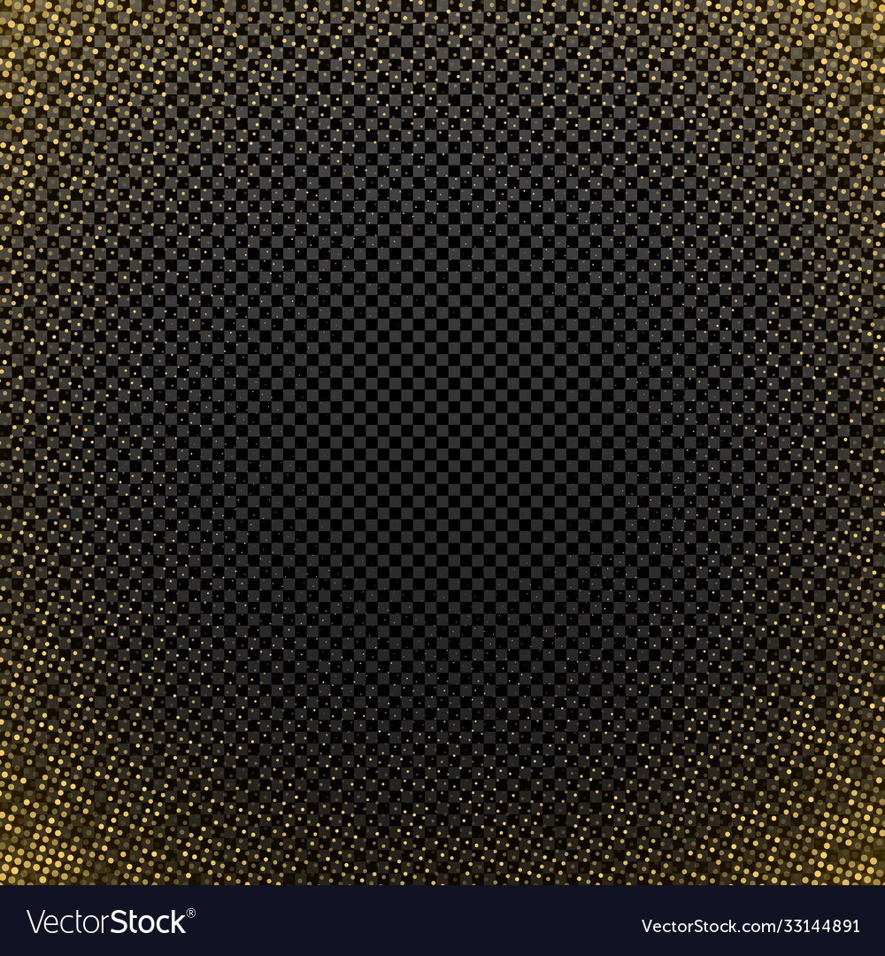 Golden halftone effect isolated on a dark