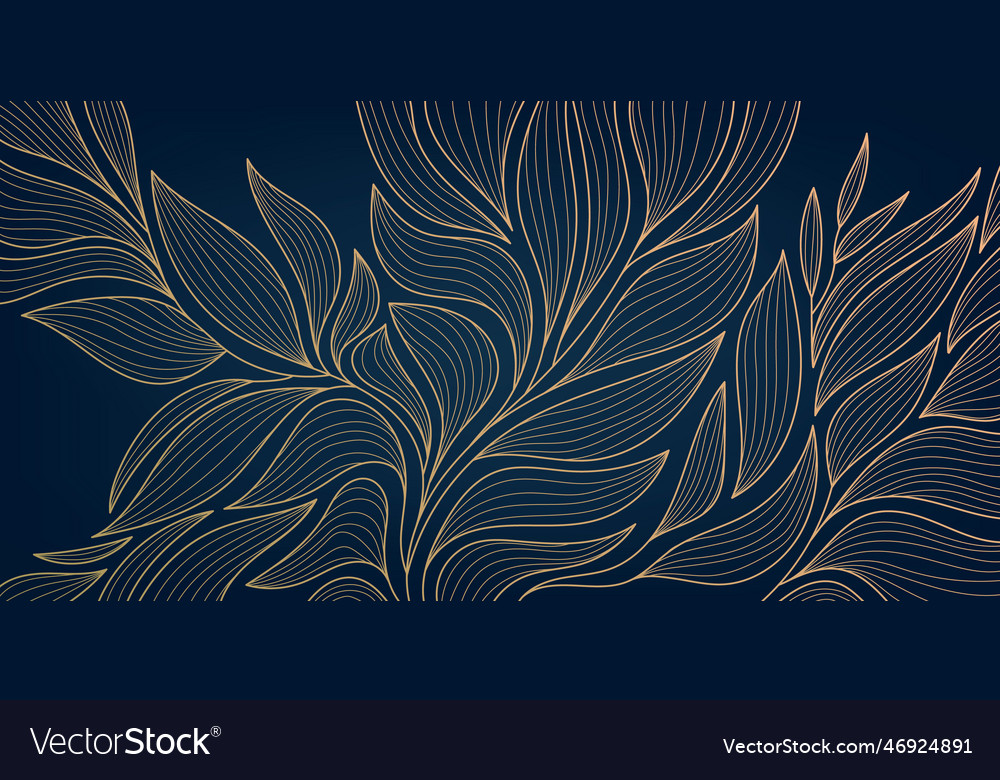 Golden Leaves Botanical Modern Art Deco Royalty Free Vector