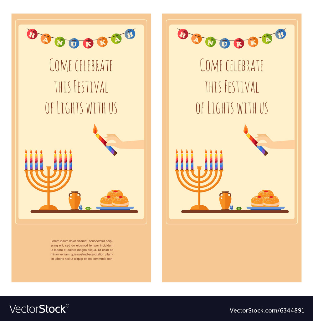 Happy hanukkah greeting card party invitation