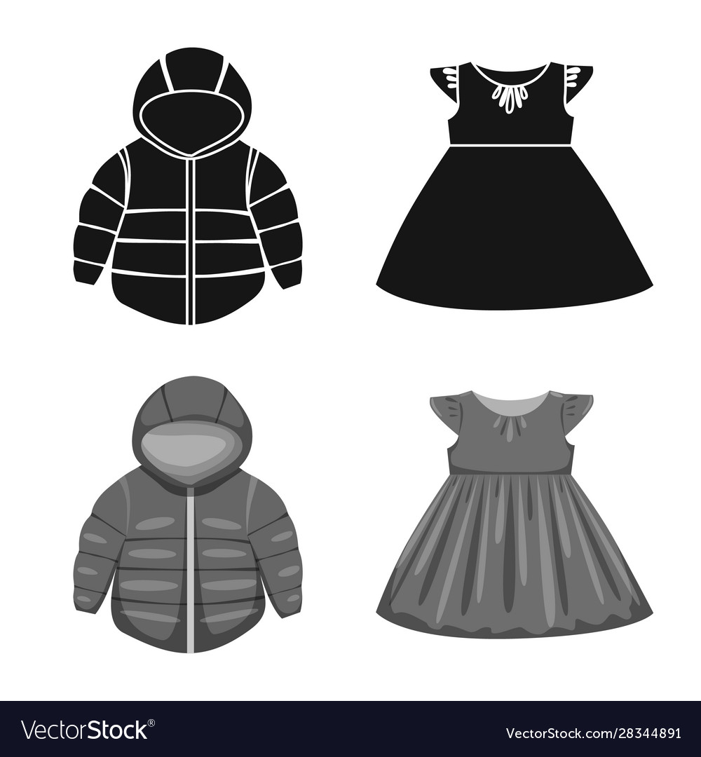 Isolated object fashion and garment symbol set