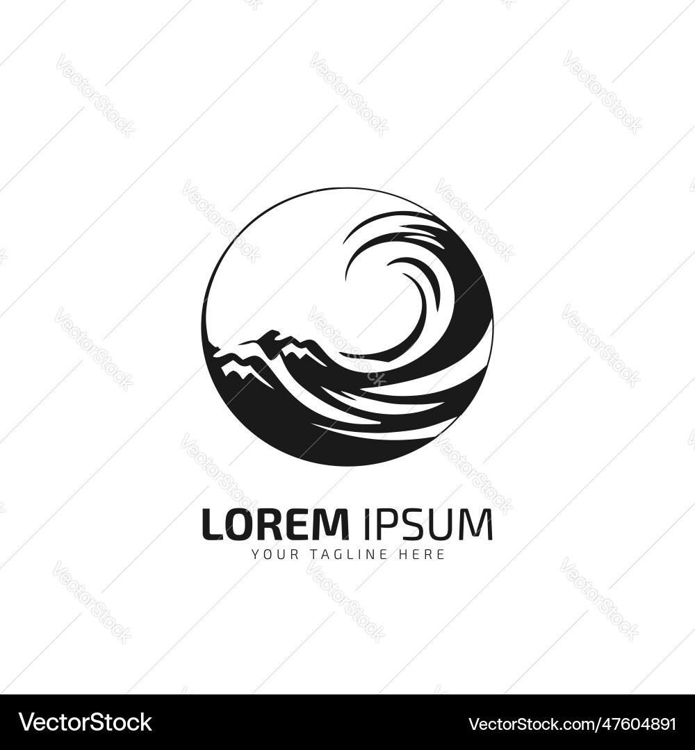 Ocean logo design element waves Royalty Free Vector Image