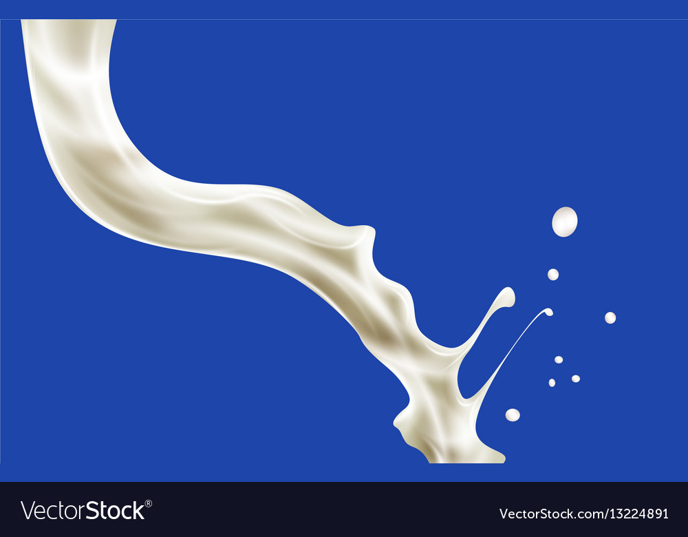 Pouring milk splash isolated on white background