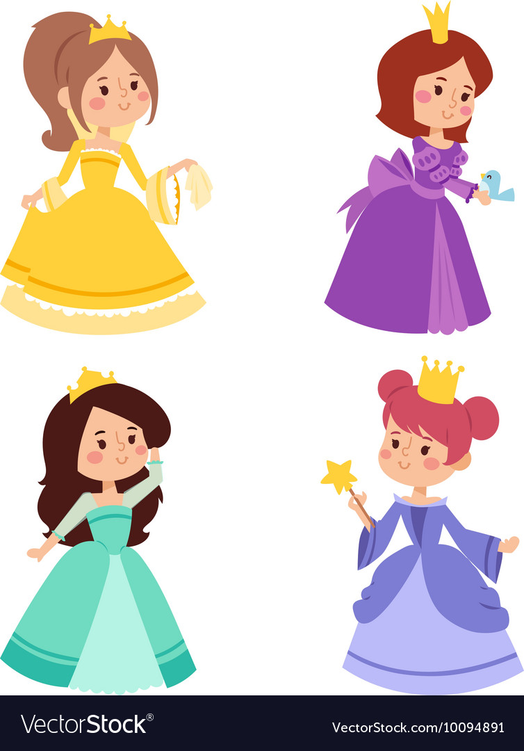 Princess set Royalty Free Vector Image - VectorStock