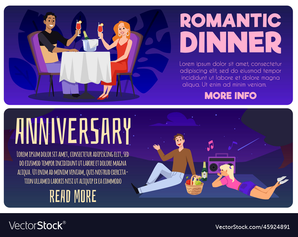 Romantic dinner or anniversary celebration web