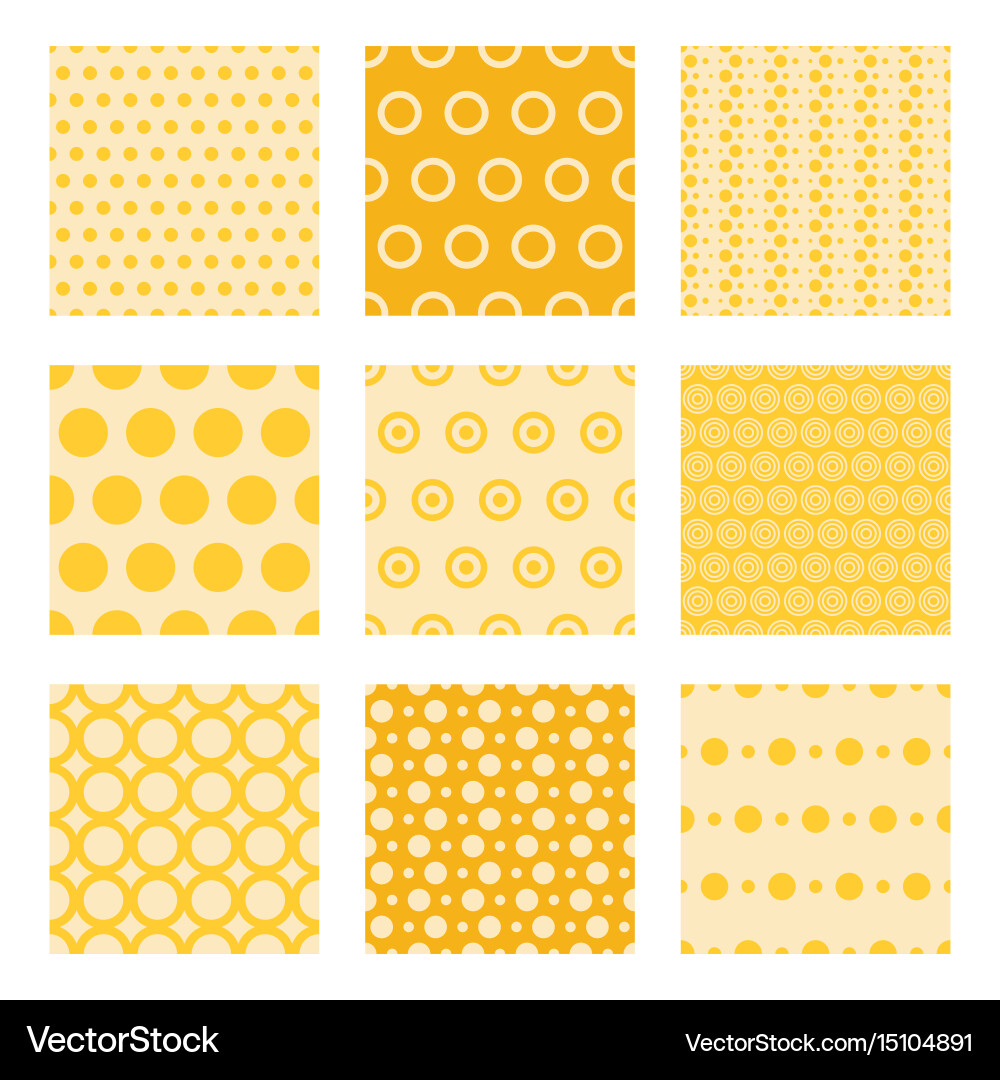 Seamless patterns polka dots set Royalty Free Vector Image