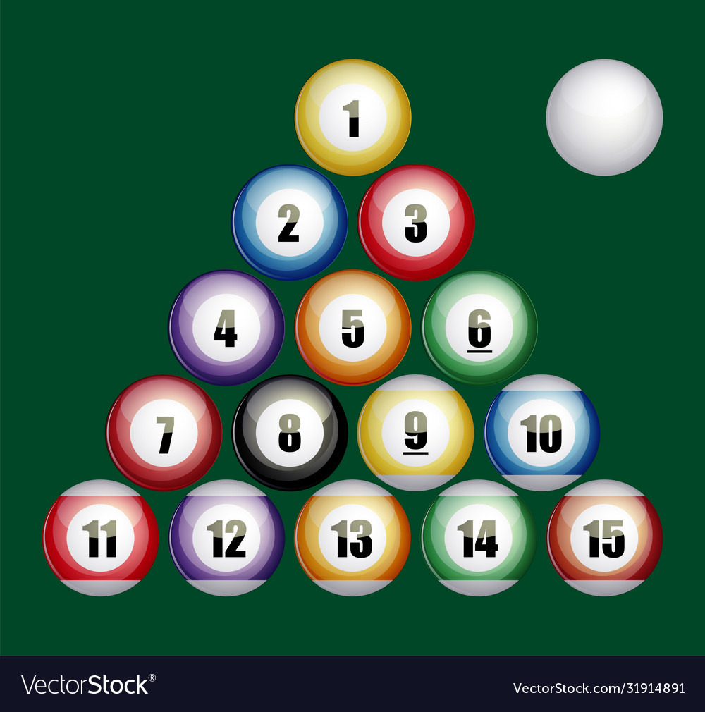 Set pool billiard balls icon realistic for web vector image Set pool billiard balls icon realistic for web