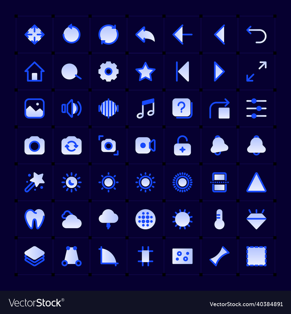 Thin line image editing icons vector image Thin line image editing icons