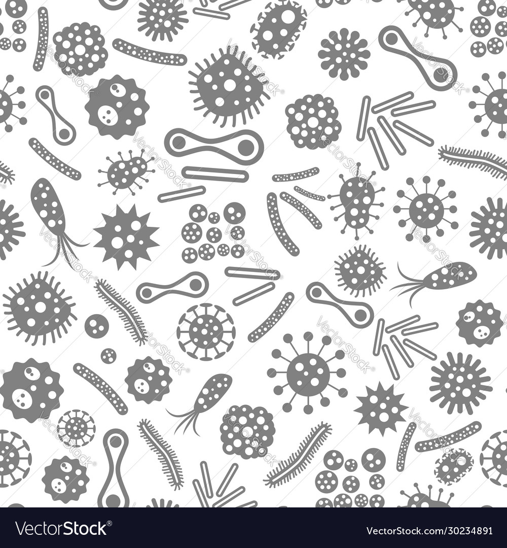 Viruses and germs seamless pattern vector image Viruses and germs seamless pattern