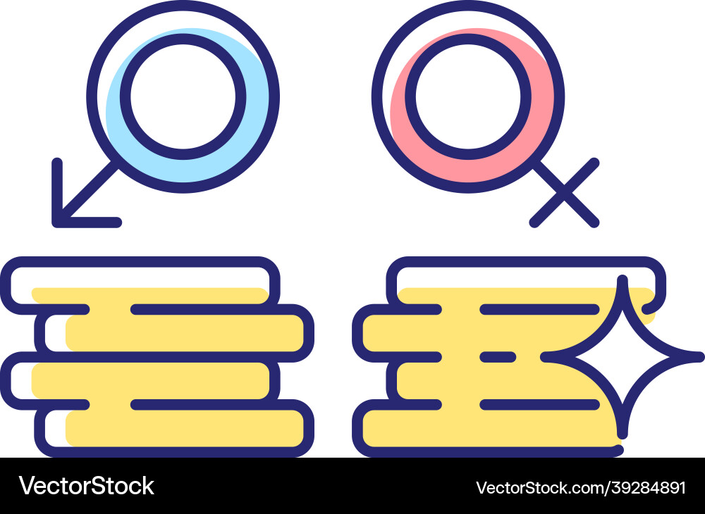 Workplace gender equality rgb color icon Vector Image