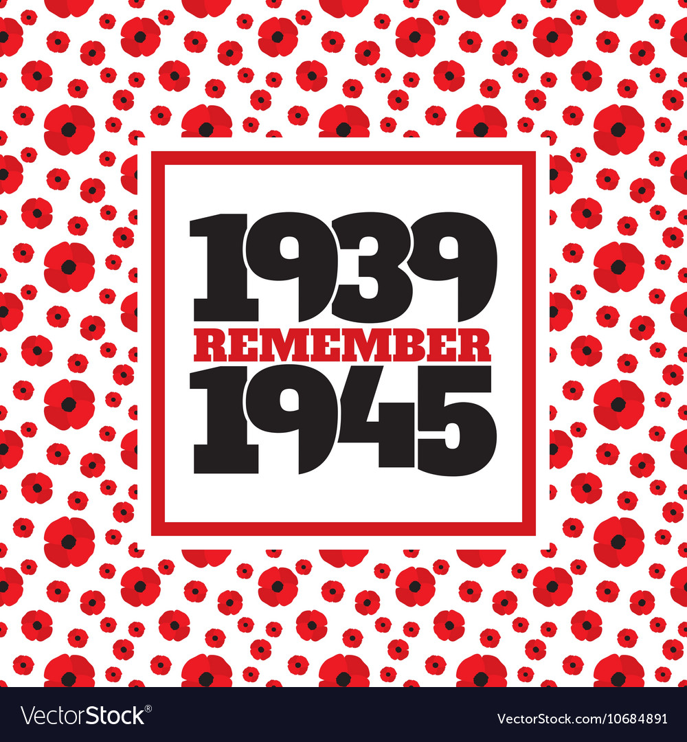 World War II commemorative symbol with dates Vector Image