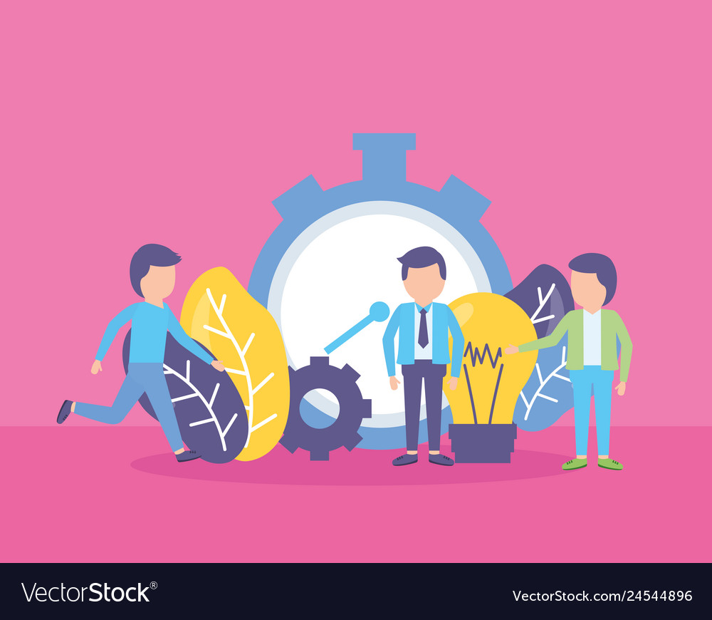 Business people clock