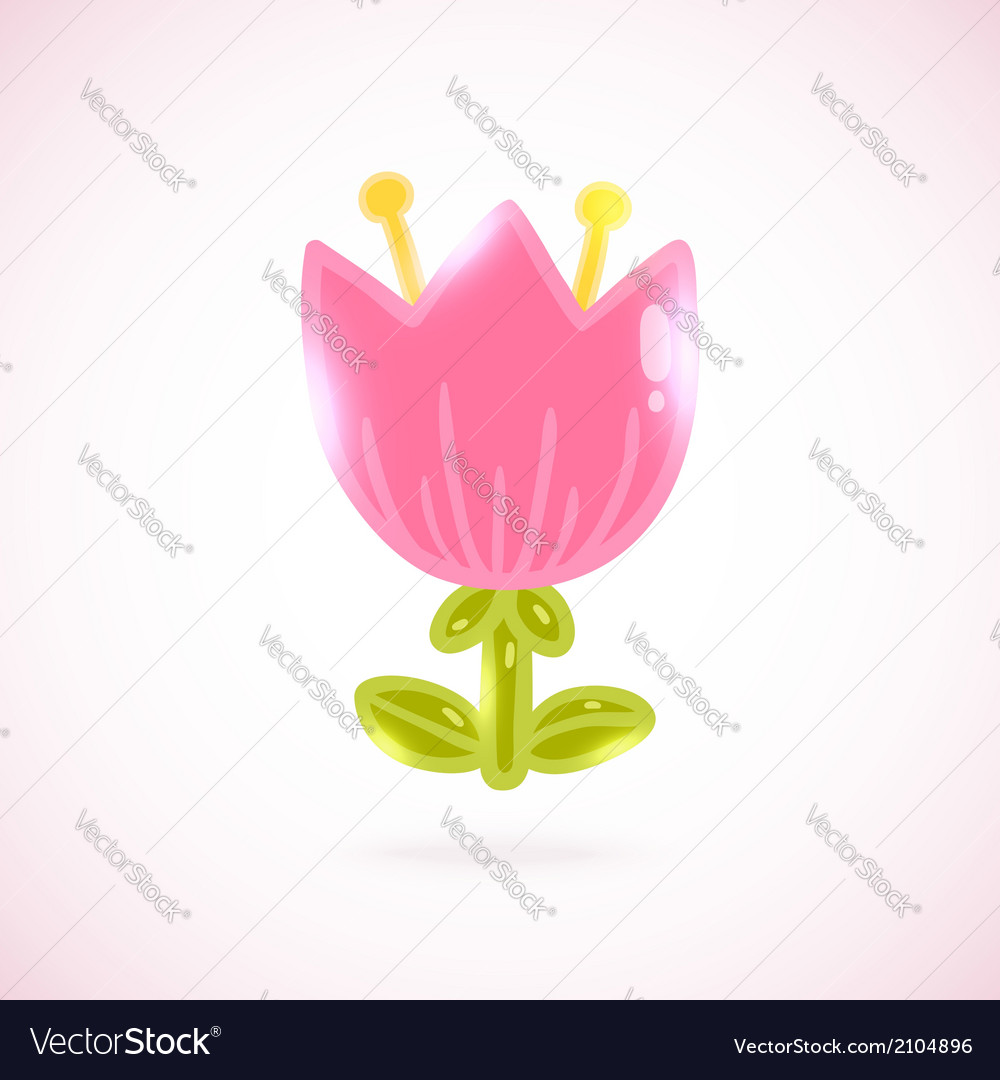 Cute cartoon tulip flower