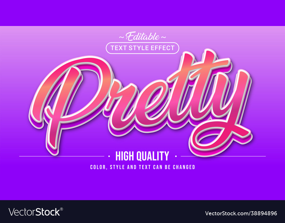 Editable text style effect - pretty