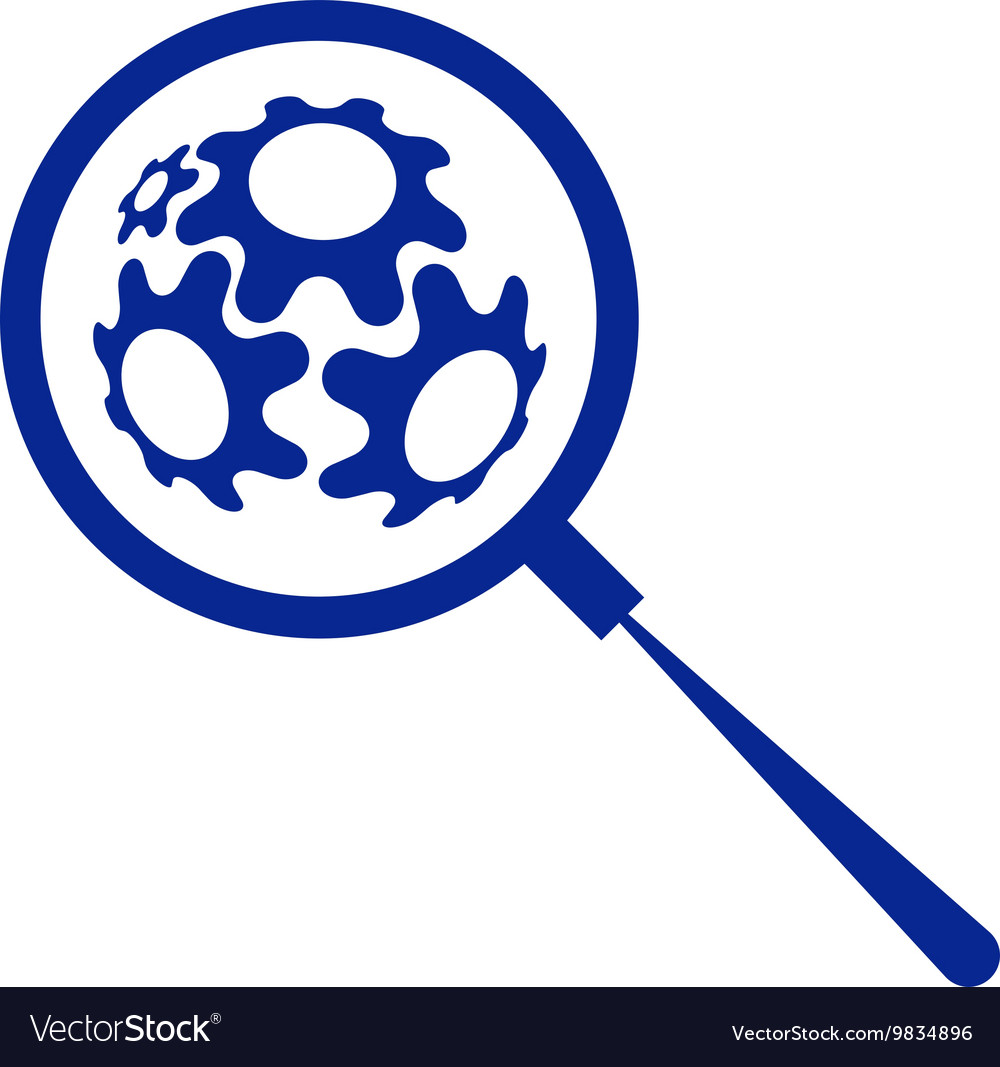 Flat paper cut style icon of magnifier