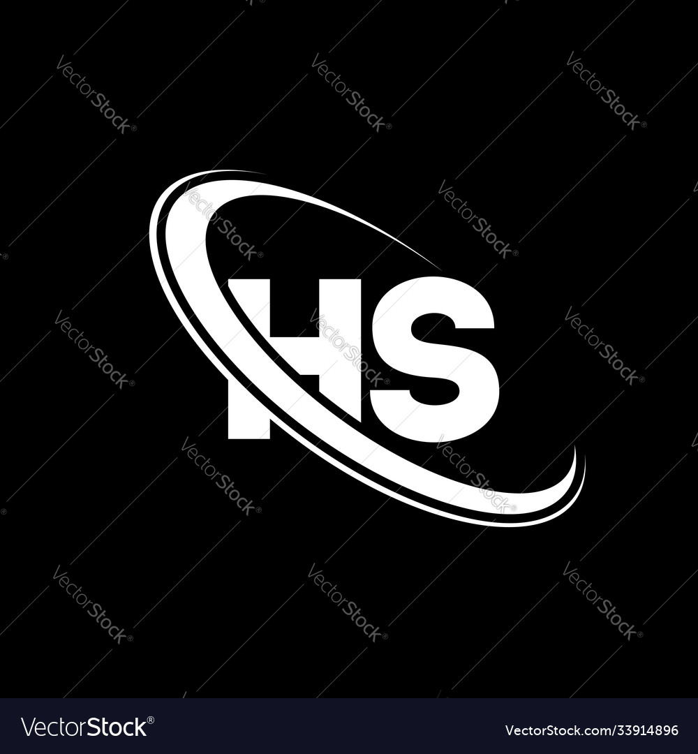 HS Letter Monogram Logo Weiß