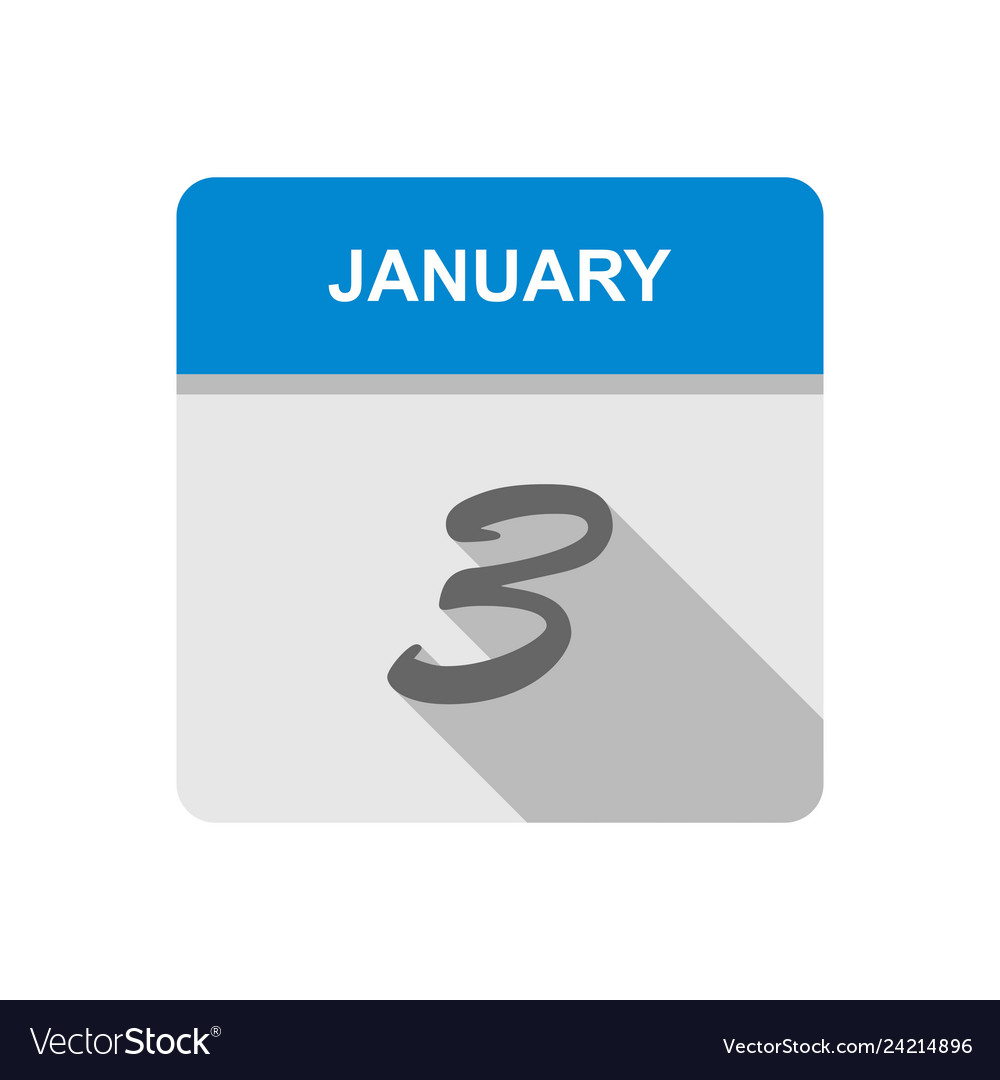 January 3rd date on a single day calendar Vector Image