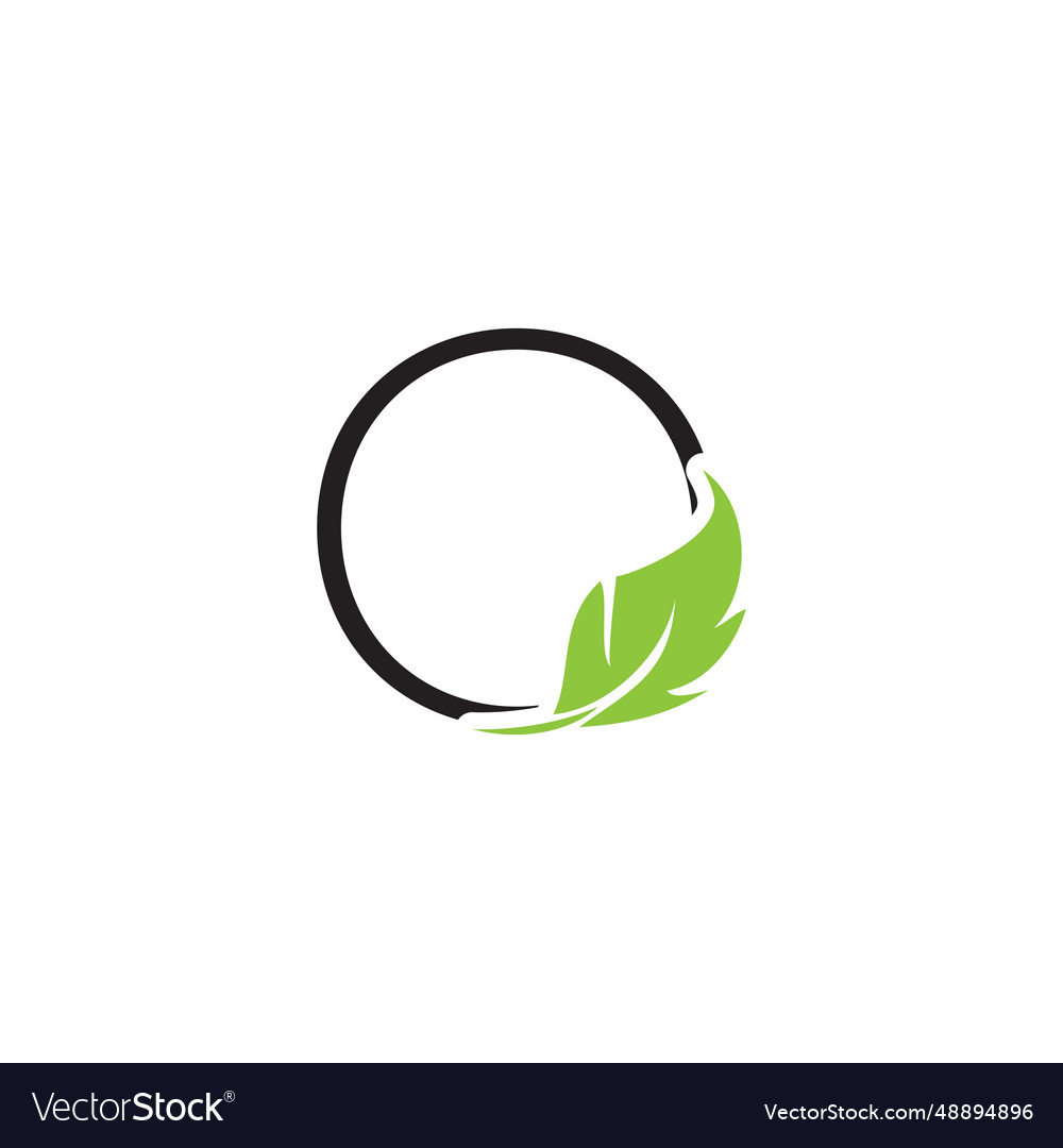 Letter o with leaf logo Royalty Free Vector Image