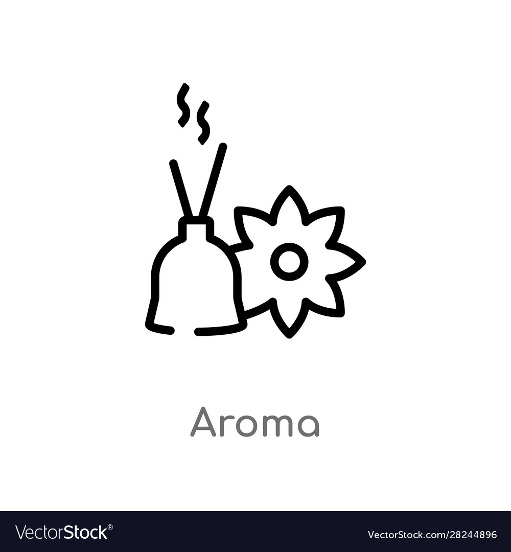 Outline aroma icon isolated black simple line