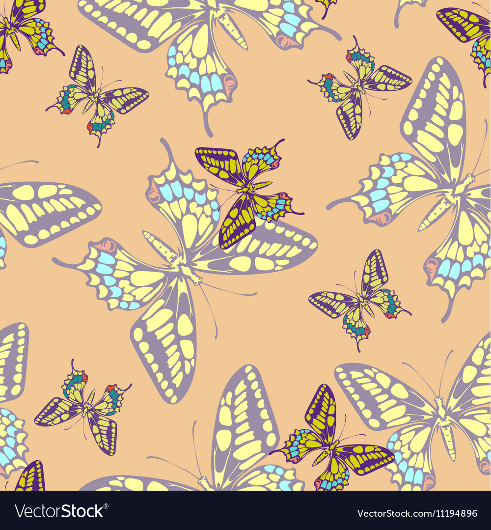 Seamless pastel butterfly pattern wallpaper