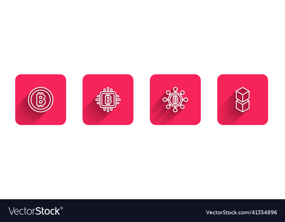 Linie bitcoin cpu Bergbau Bauernhof Blockchain vector image Linie bitcoin cpu Bergbau Bauernhof Blockchain