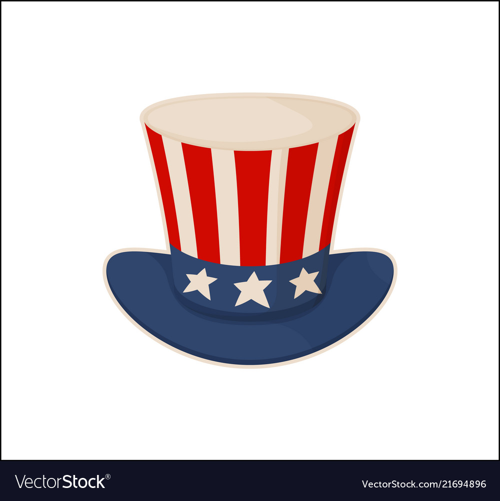 Uncle s sam hat pattern isolated on white bakdrop Vector Image