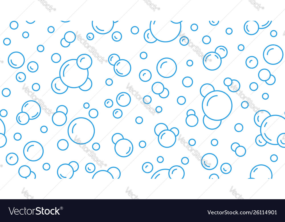 Bubbles seamless pattern with flat line vector image Bubbles seamless pattern with flat line