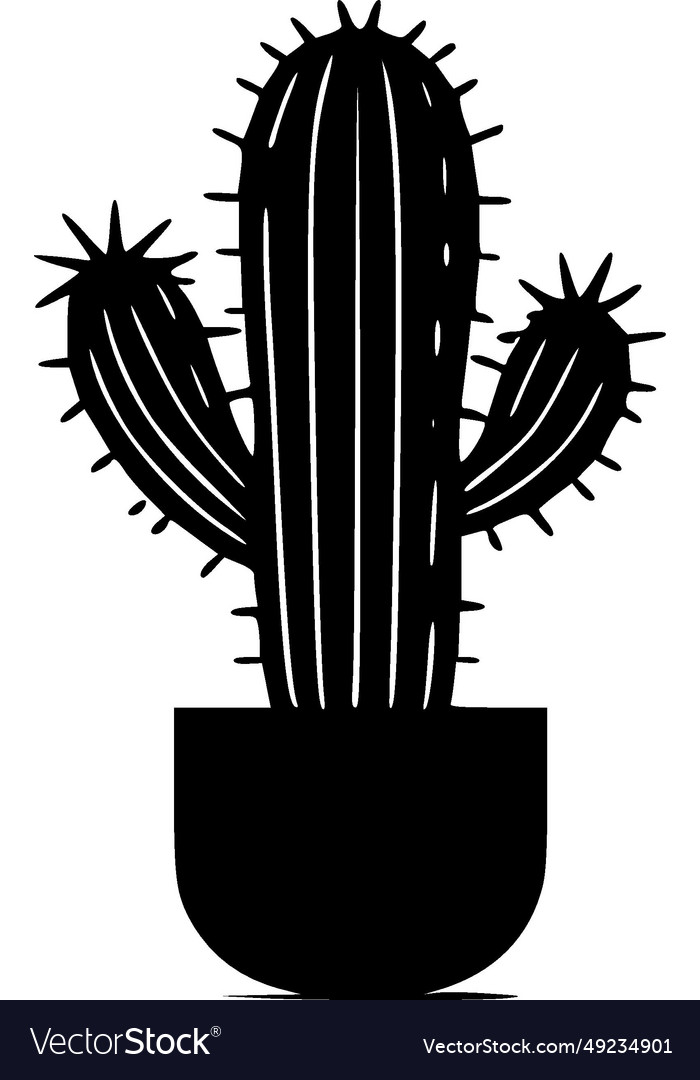 Cactus - minimalist and simple silhouette Vector Image