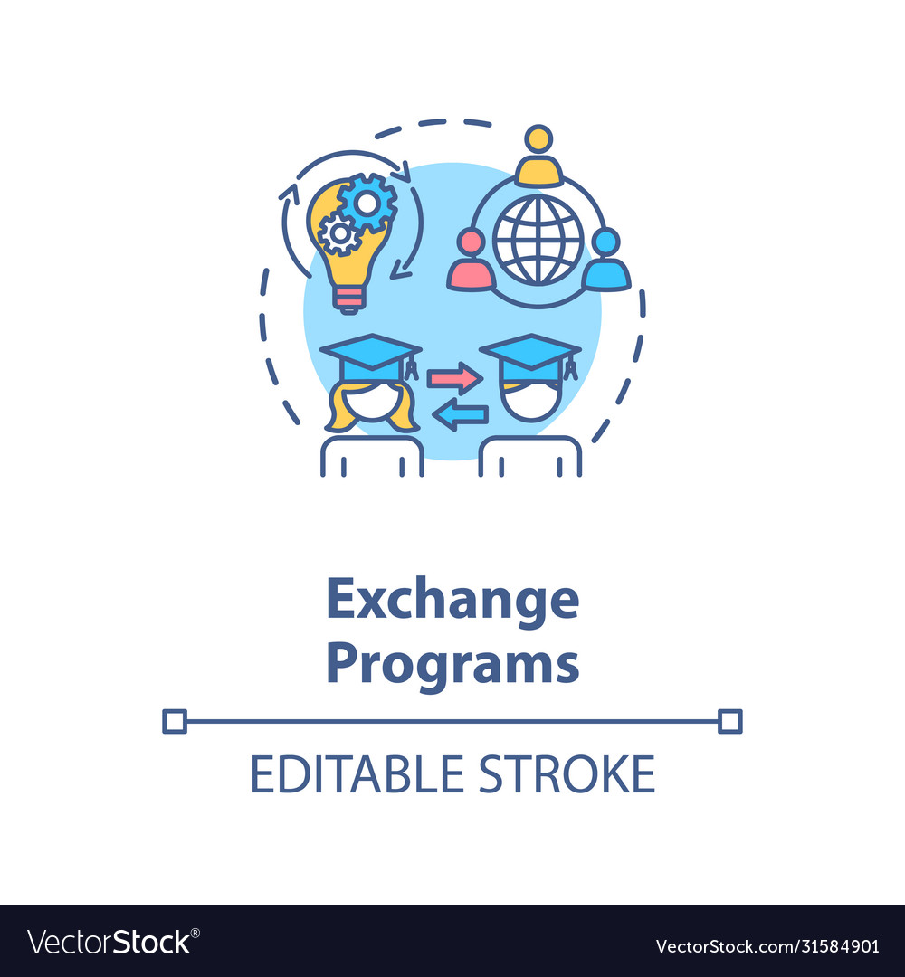 Exchange programs concept icon Royalty Free Vector Image