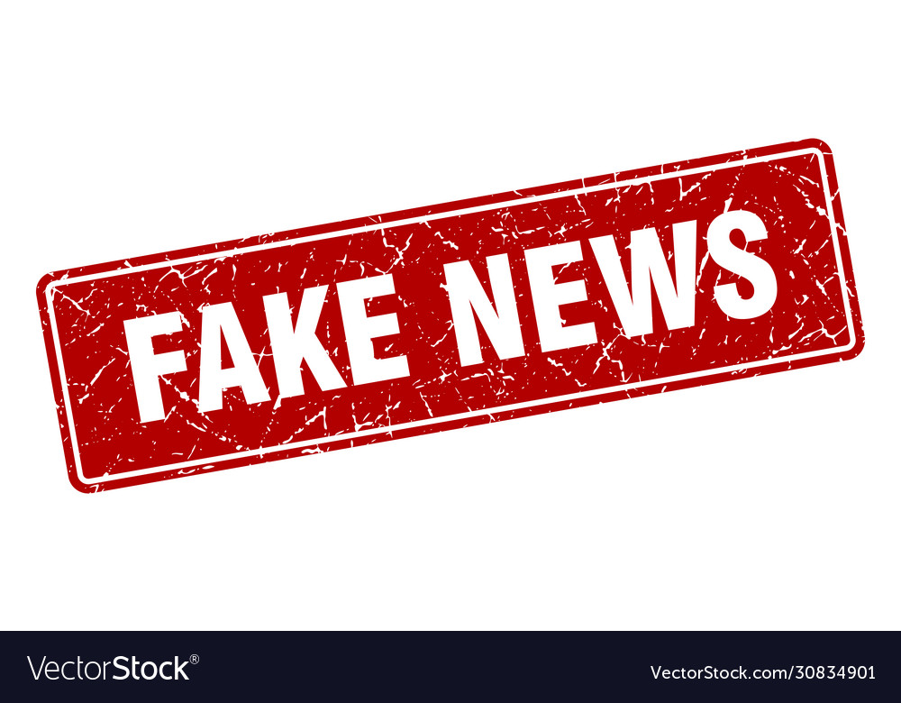 Fake news stamp vintage red label sign