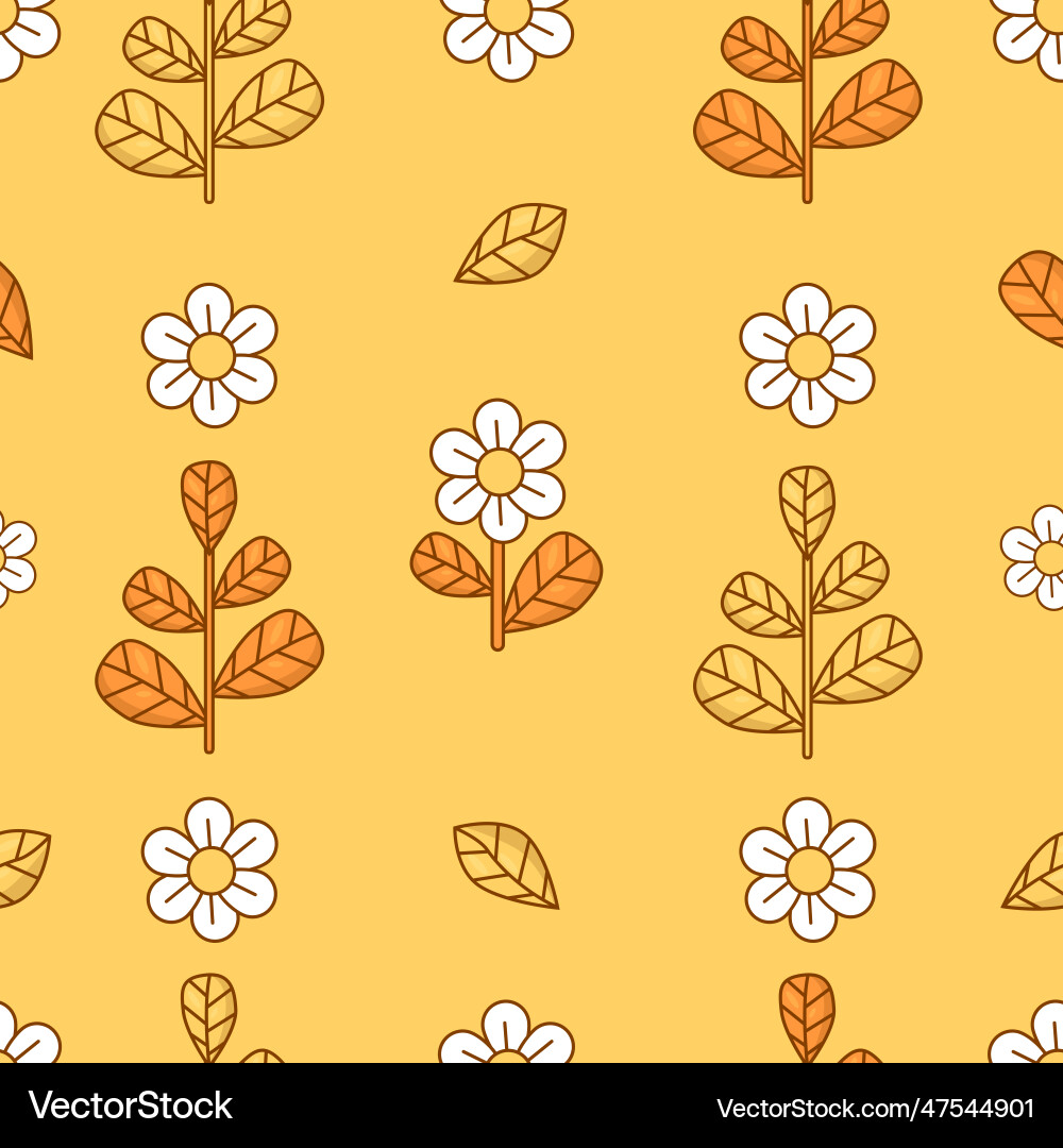 Floral seamless pattern with chamomile flowers Vector Image