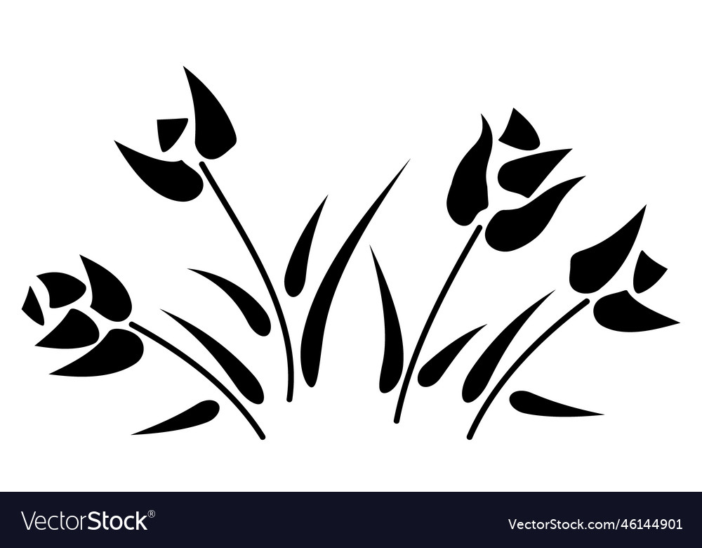 Floral silhouette Royalty Free Vector Image - VectorStock