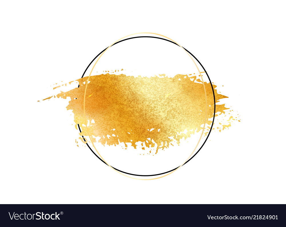 Gold glitter foil brush stroke golden vector image Gold glitter foil brush stroke golden