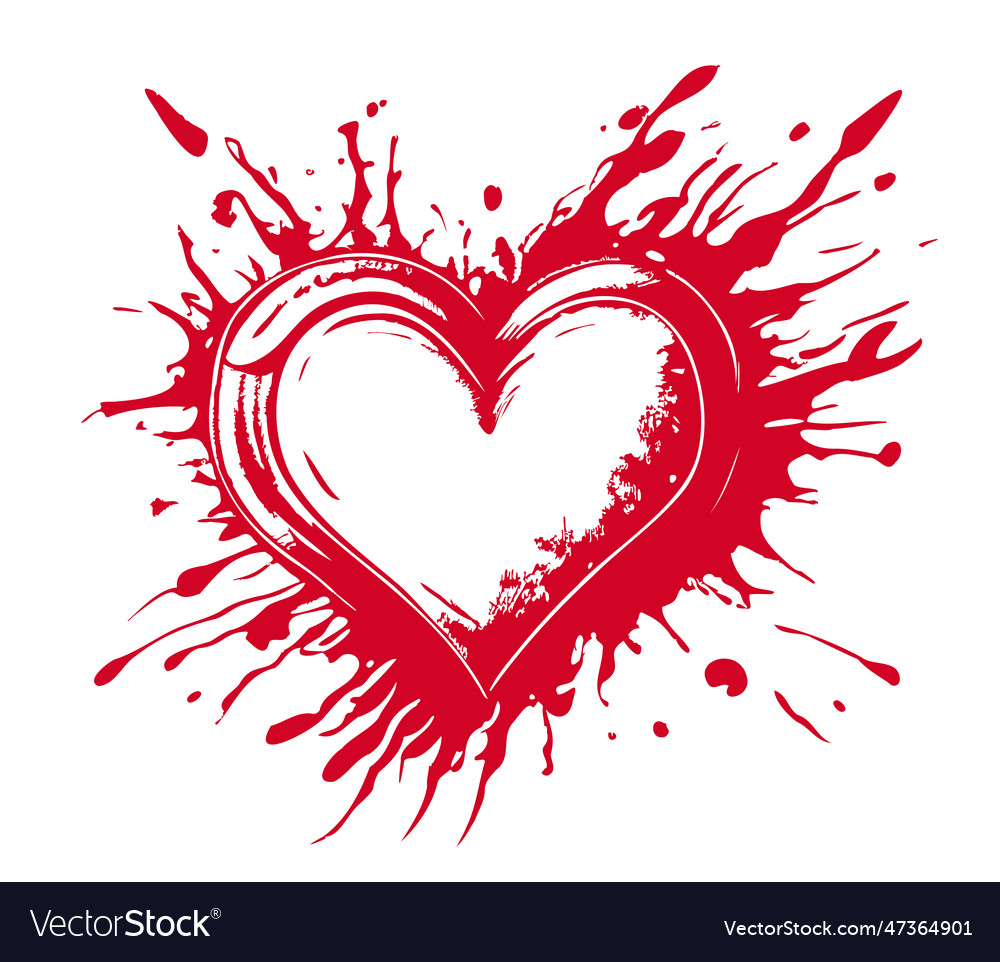 Heart red hand drawn sketch in doodle style Vector Image