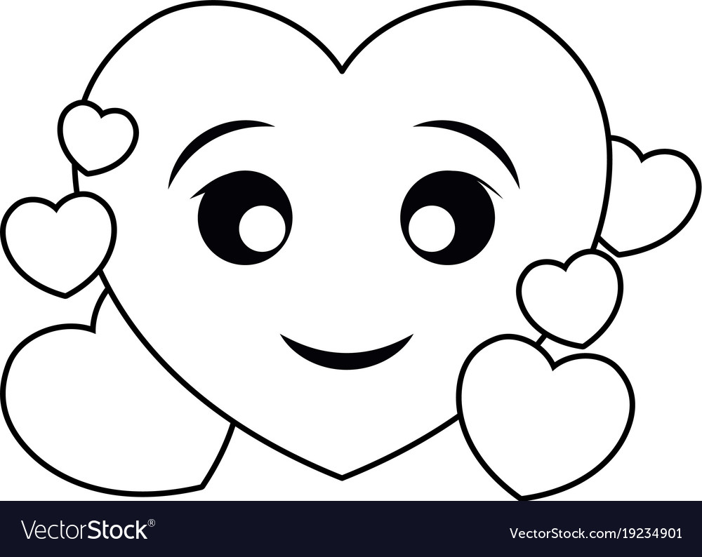 Kawaii hearts design concept Royalty Free Vector Image