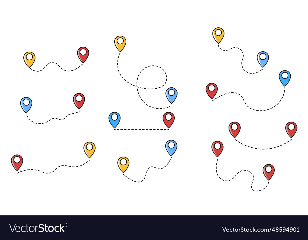 Location pointers path vector image Location pointers path