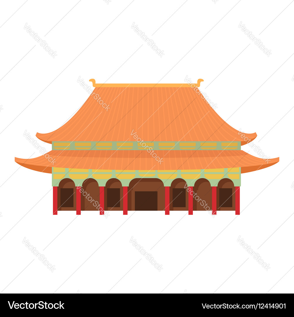 Pagoda Temple Icon Cartoon Style Royalty Free Vector Image